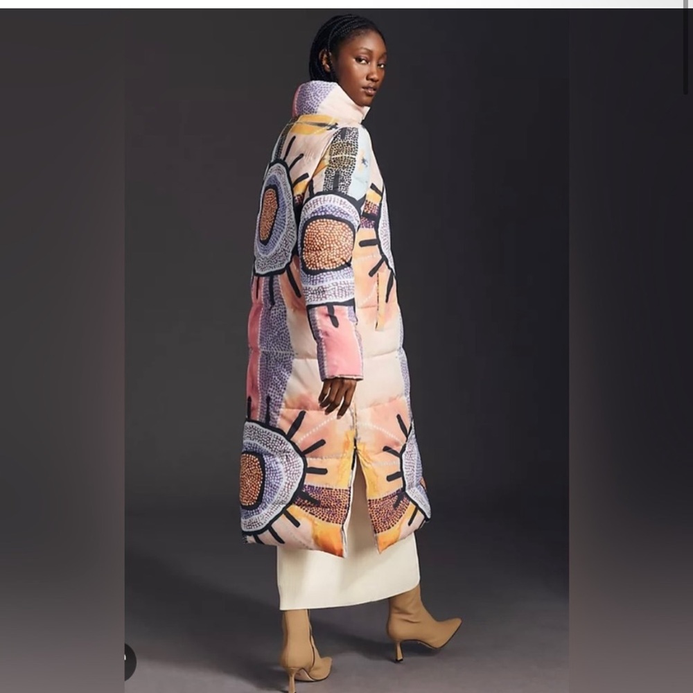 Anthropologie Unreal Fur Awari Puffer Coat Size L - Picture 3 of 11